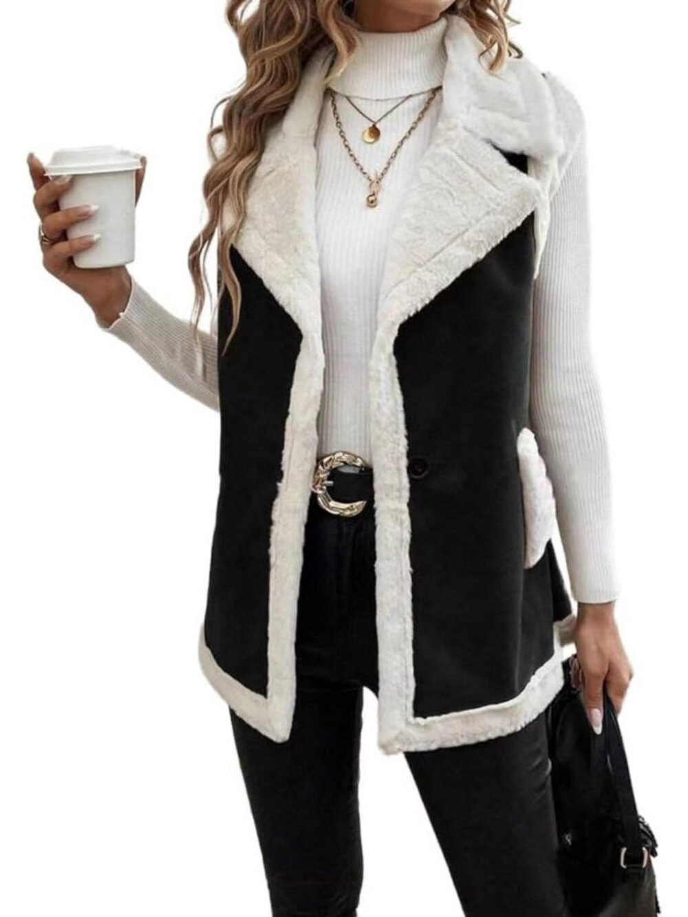 Cozy Faux Fur Sherpa Vest for Women | Warm Suede Jacket for Fall & Winter